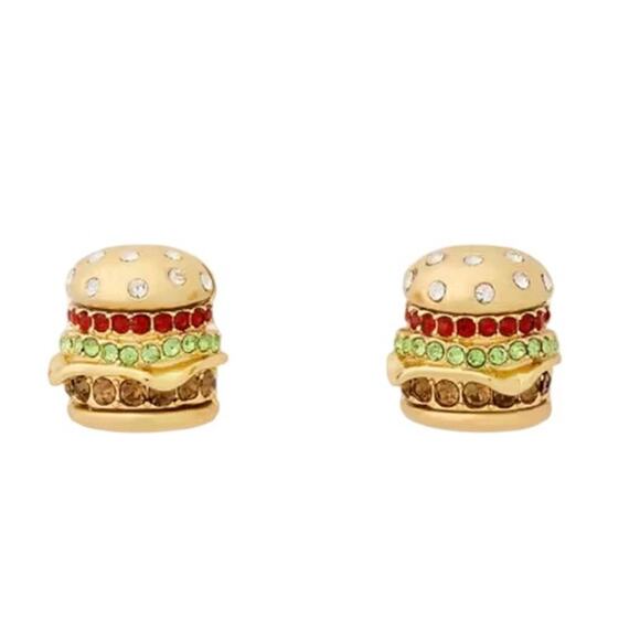 Kate Spade New York Authentic Fast Food Burger Studs Earrings New - Picture 4 of 6